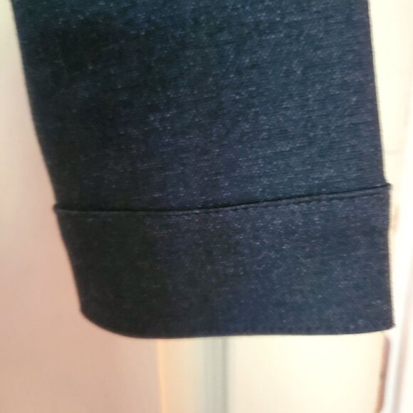 Calvin Klein Womens Cropped Denim Jacket M Buttons Navy Blue Puff Sleeves - Picture 3 of 10